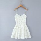 Mini Dress With Retro Pleated Lace Up Details And Elegant Charm