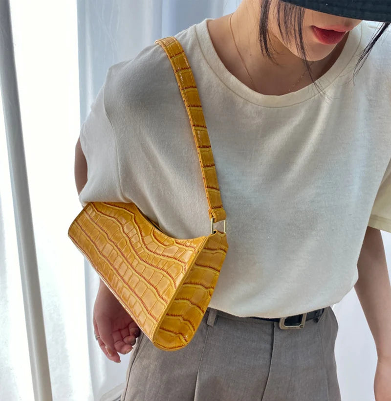 Alligator Pattern PU Leather Underarm Messenger Bag For Women