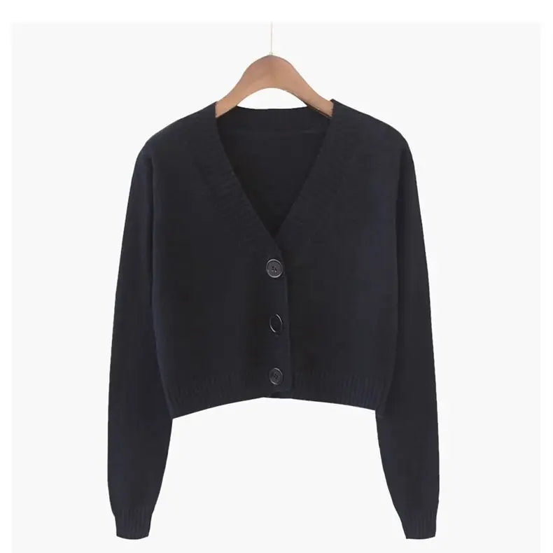 Cropped Knit Cardigan