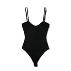 Body-con Sleeveless Bodysuit With Mid Waist Stretch Knit