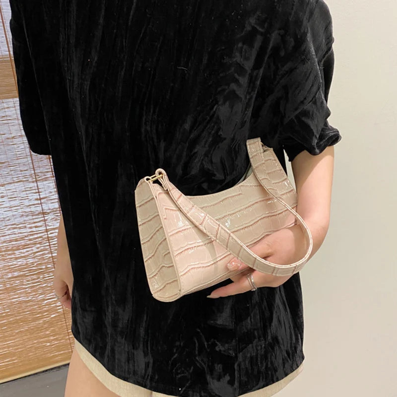 Alligator Pattern PU Leather Underarm Messenger Bag For Women