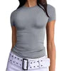Women's Slim Fit Short Sleeve Crop Top Soft Knit Tee