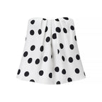 White Polka Dot Two Piece Set Vintage Strapless Top and Pants Women's Suit for Modern Glam