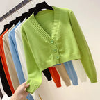 Cropped Knit Cardigan