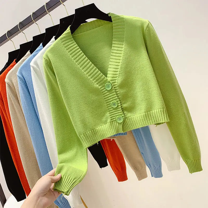 Cropped Knit Cardigan