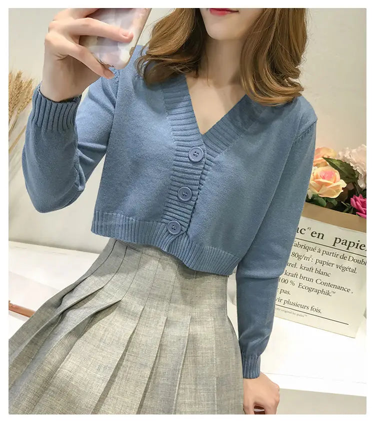 Cropped Knit Cardigan