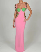 Long Elegant Sleeveless Bodysuit Dress