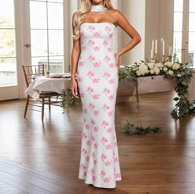 Women's Elegant Slim-Fit Strapless Pencil Party Dress