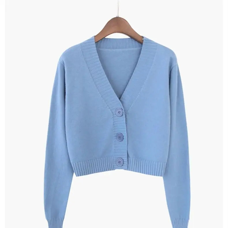 Cropped Knit Cardigan
