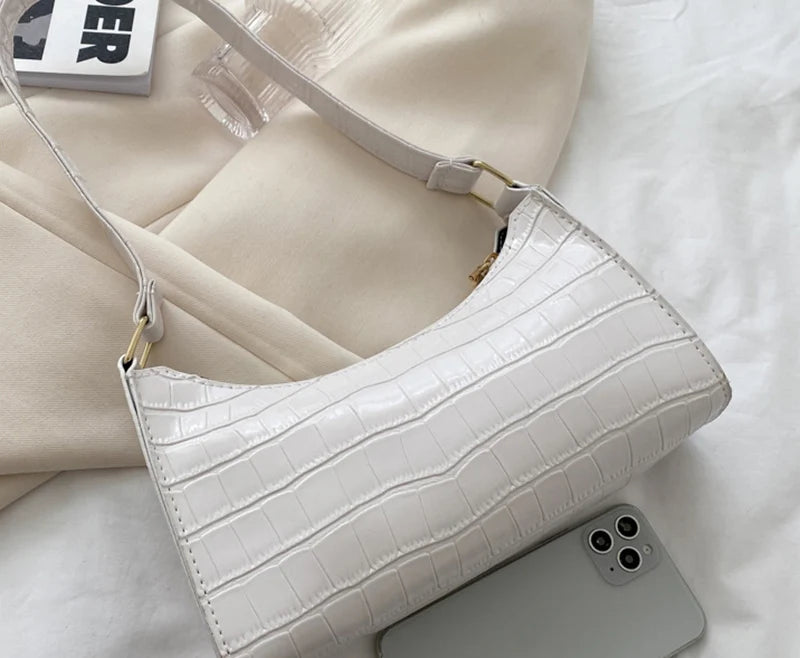 Alligator Pattern PU Leather Underarm Messenger Bag For Women