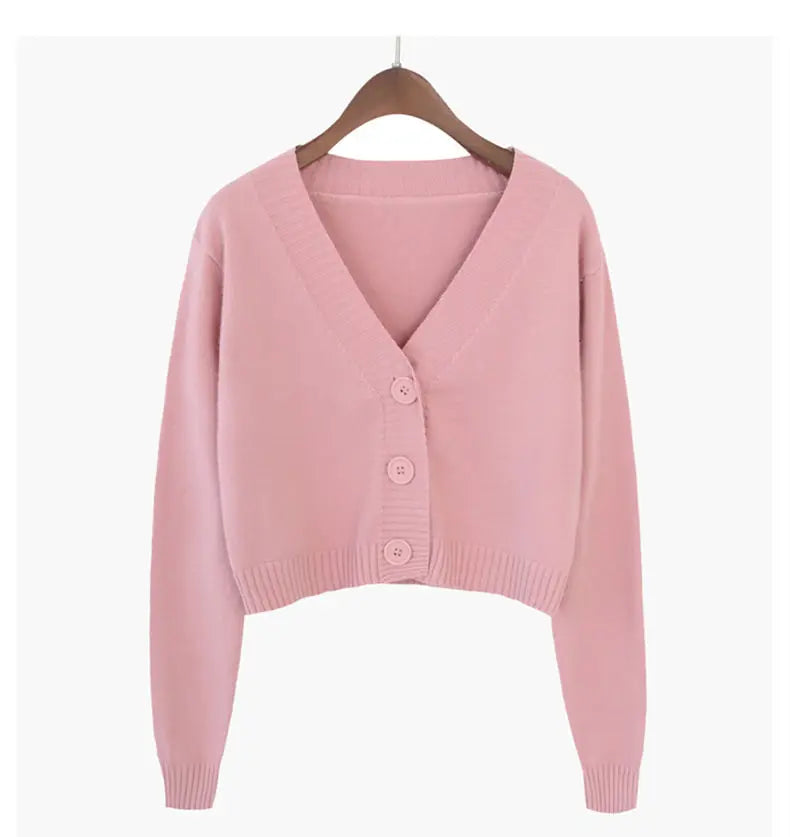 Cropped Knit Cardigan