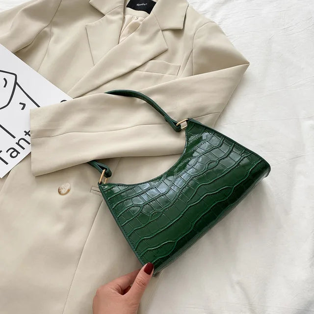 Alligator Pattern PU Leather Underarm Messenger Bag For Women