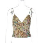 Sequin Spaghetti Strap Crop Top Camisole Glittery