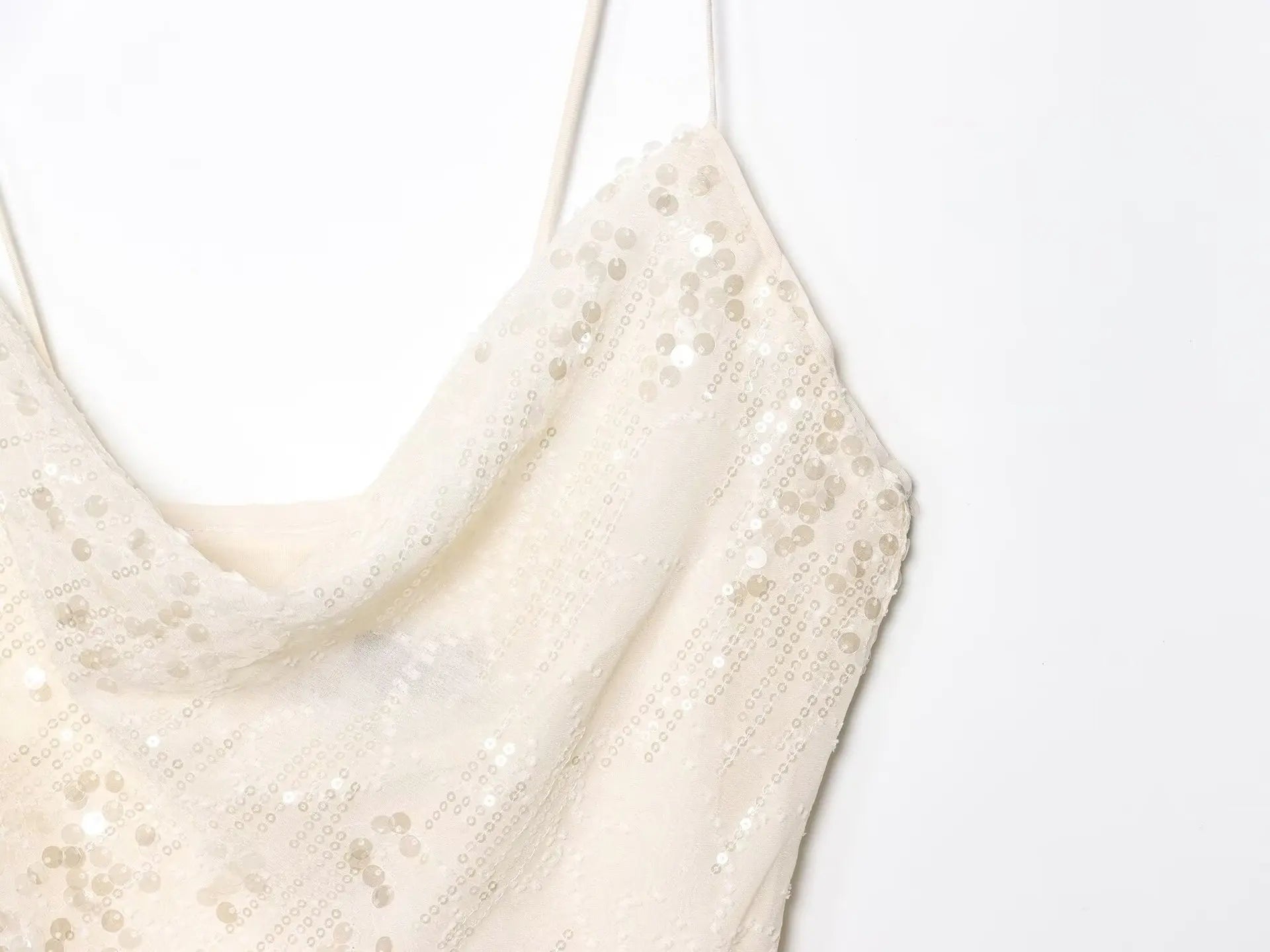 Beaded Midi Dress Collarless Sleeveless