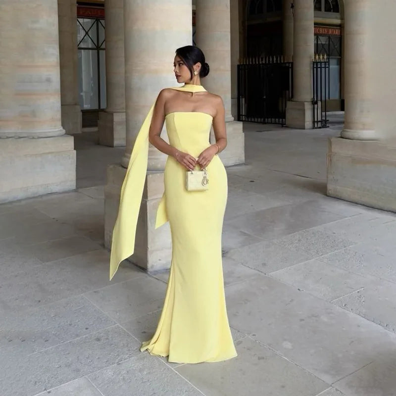 Women's Elegant Slim-Fit Strapless Pencil Party Dress