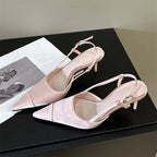Glamorous Silk Mules With Pointed Toe