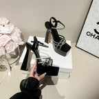 Elegant Open Toe High Heel Sandals With Belt Detail For Chic Socialite Vibe And Elevated Style