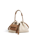 Linen Denim Genuine Leather Handbag Vibe Underarm Shoulder Style