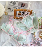 Dreamy Vintage Satin Lingerie Set With Lace Trim And Steel Ring Accents For Elegant Nightwear