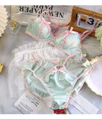 Dreamy Vintage Satin Lingerie Set With Lace Trim And Steel Ring Accents For Elegant Nightwear