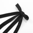 Black Two Piece Set With Bow Tie Halter Top And Capri Leggings Retro Cord Detailing