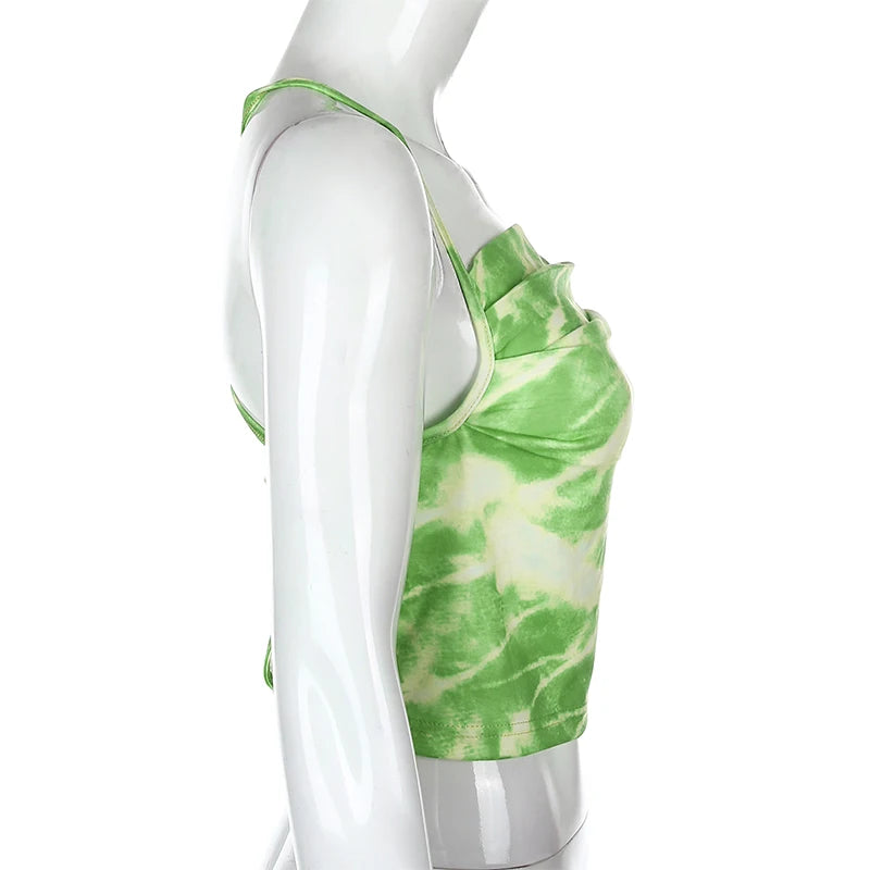 Green Sleeveless Crop Top