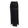 Punk High Waist Skirt With Bow Side Split Knee Length