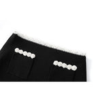 Black And White Skirt Set For Women With Elegant Contrast Design