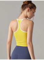 Colorful Yoga Vest With Fixed Chest Pads Women Gym Sleeveless Tank Top For Fitness And Running