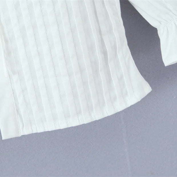 White Blouse With Peter Pan Collar Tie