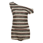 Striped Two Piece Crop Top And Shorts Set Summer Chic