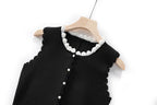 Black And White Skirt Set For Women With Elegant Contrast Design