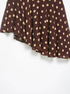 Mini Brown Skirt Yellow Polka Dot High Waist