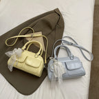 Minimalist PU Leather Crossbody With Pocket Design For Women Mini Square Shoulder Style