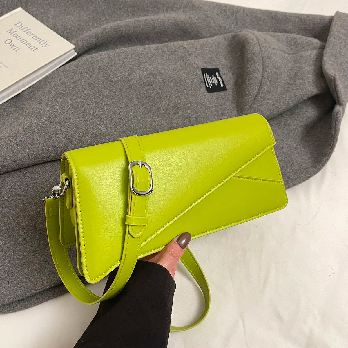 Emerald Green Flap Crossbody Bag For Women Small Shoulder Purse