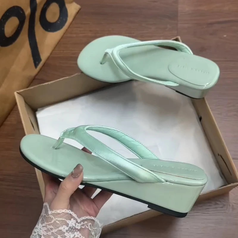Women Slides With Non Slip Grip Clip Toe Comfort Elevated Street Style