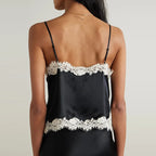 Lace Patchwork Two-piece Set With V-Neck Sling Top And Long Skirt