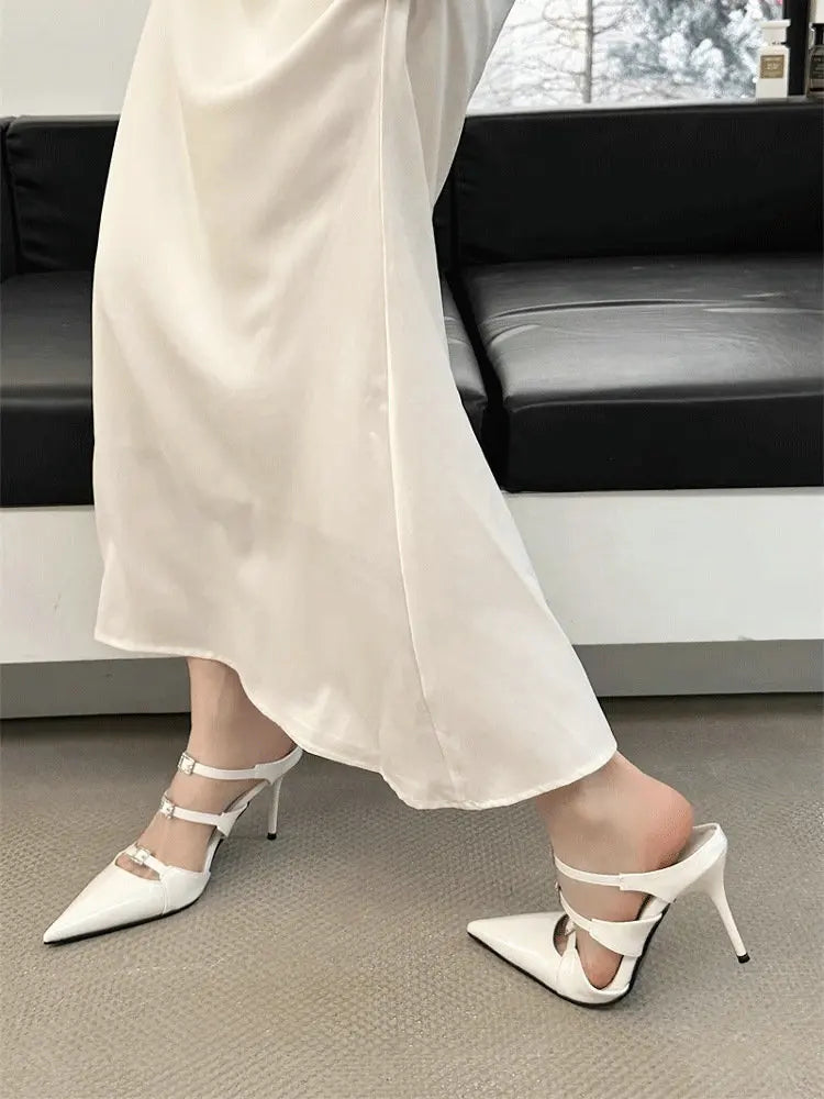 Sparkle Rhinestone Patent Leather Sandal With Thin Strap