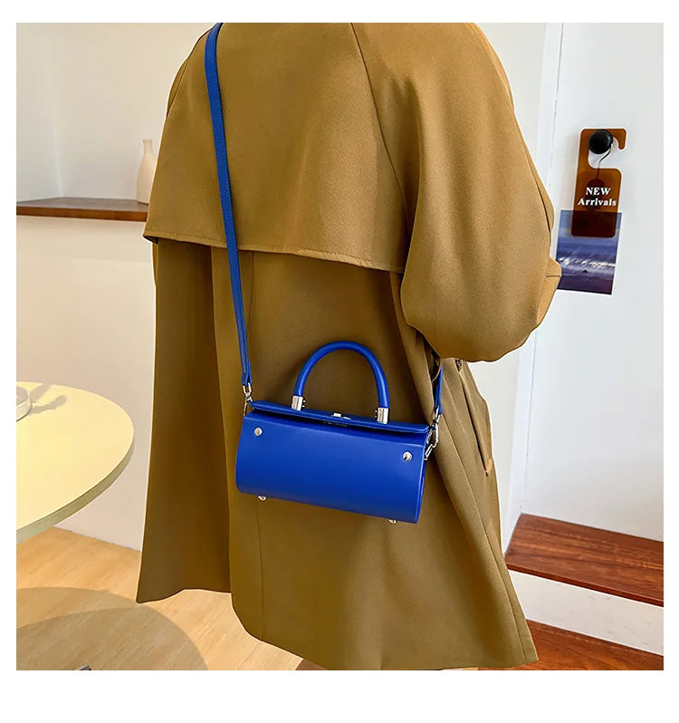 Elegant Womens Shoulder Crossbody With Pillow Accent Pu Leather Luxury Handbag