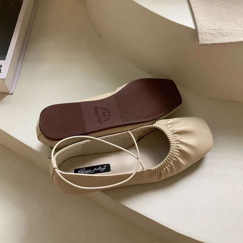 Soft Square Toe Ballet Flats Slip On For Women Casual Chic