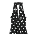 Women Fashion Sleeveless Backless Sexy Black Polka Dot Bow Neck Halter Top