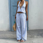 Vacation Set Tank Top And Wide Leg Pants