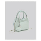 Romantic Litchi Grain Mini Shoulder Bag With Heart Pendant And Delicate Chain Strap