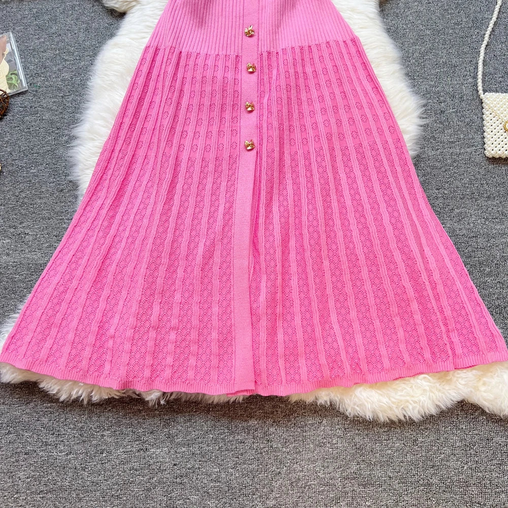 Patchwork Knitted Maxi Dress
