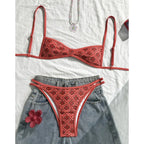 Floral Print High Leg Bikini Set Two Piece Swimwear For Women Vibrant Summer Bathing Suit