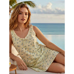 Flirty Lace Trim Mini Dress With V Neck A Line Silhouette