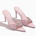 Elegant Crystal Pointed Toe Slippers