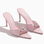 Elegant Crystal Pointed Toe Slippers