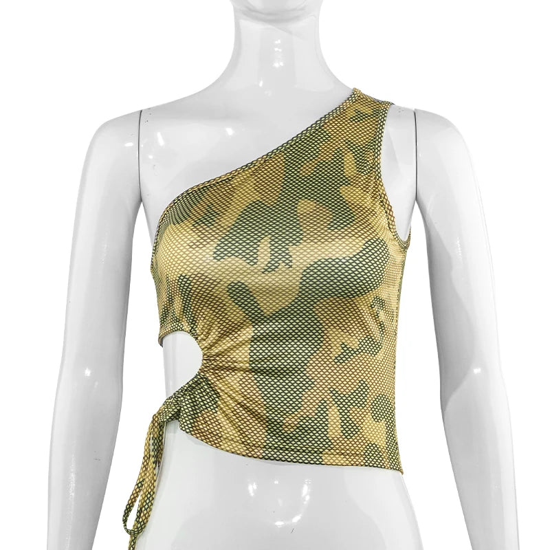 Summer Printed Slim Crop Top for Women