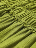 Vibrant Lace Up Back A Line Dress With Short Sleeves